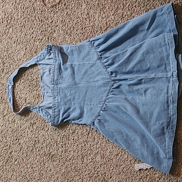 Missguided Denim Halter Mini Corset Style Bustier Dress Size Medium - Picture 6 of 7